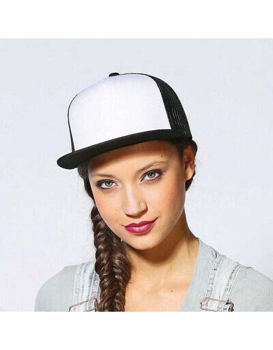 Yupoong Flexfit Unisex Classic Trucker Snapback Cap - Black/White/Black - 1