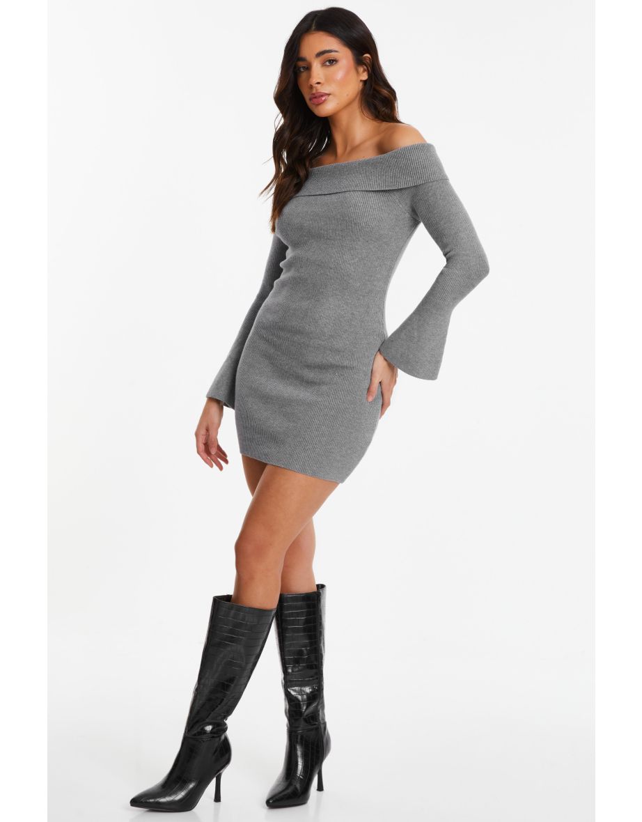 Grey bardot 2025 jumper dress