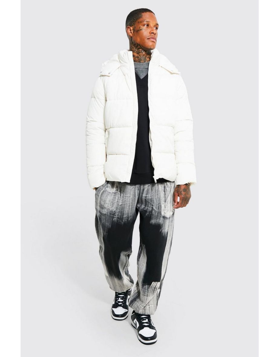 Matt Panel Puffer Jacket - ecru - 2