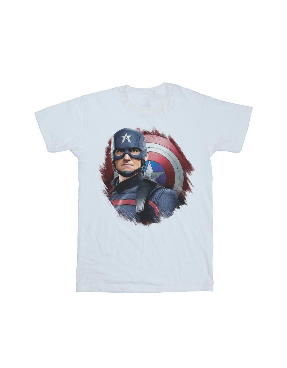Marvel Girls The Falcon And The Winter Soldier Captain America Stare Cotton T-Shirt - White - 1