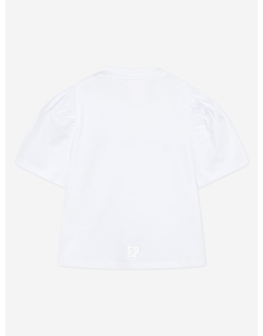 Givenchy Baby Girls Puffy Sleeve Logo T-Shirt in White
