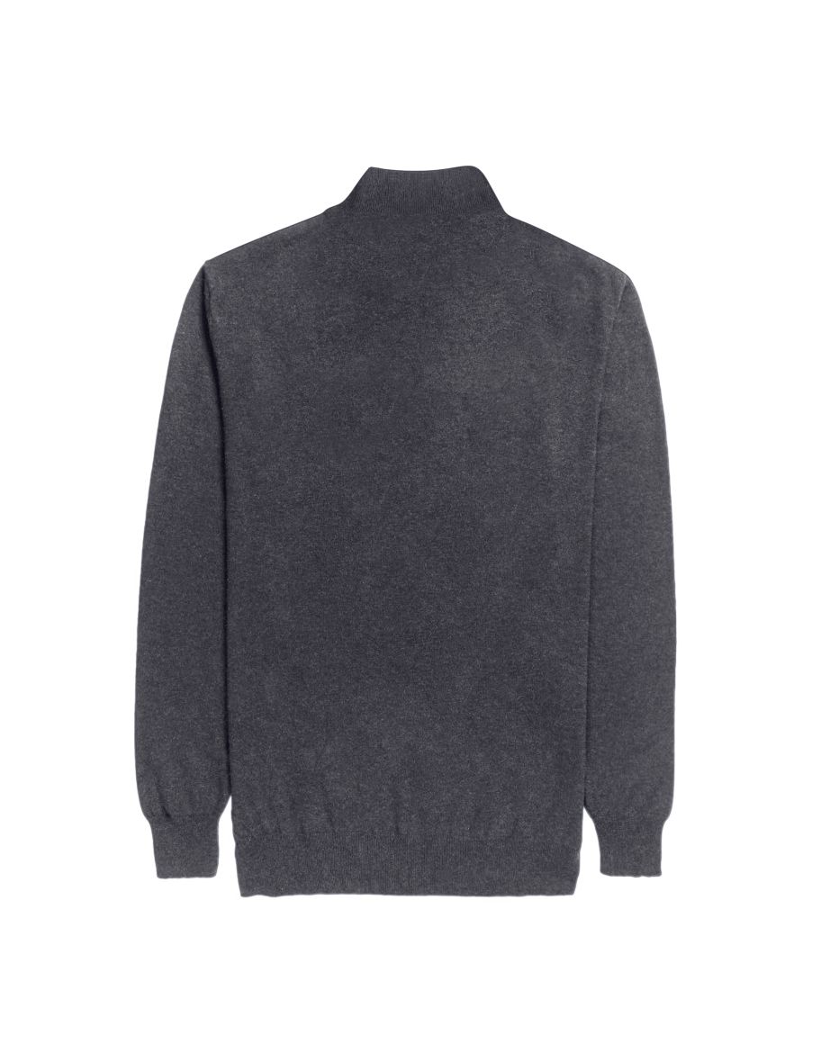 Brook Taverner Mens Dallas Zip-Neck Sweater - Charcoal - 1