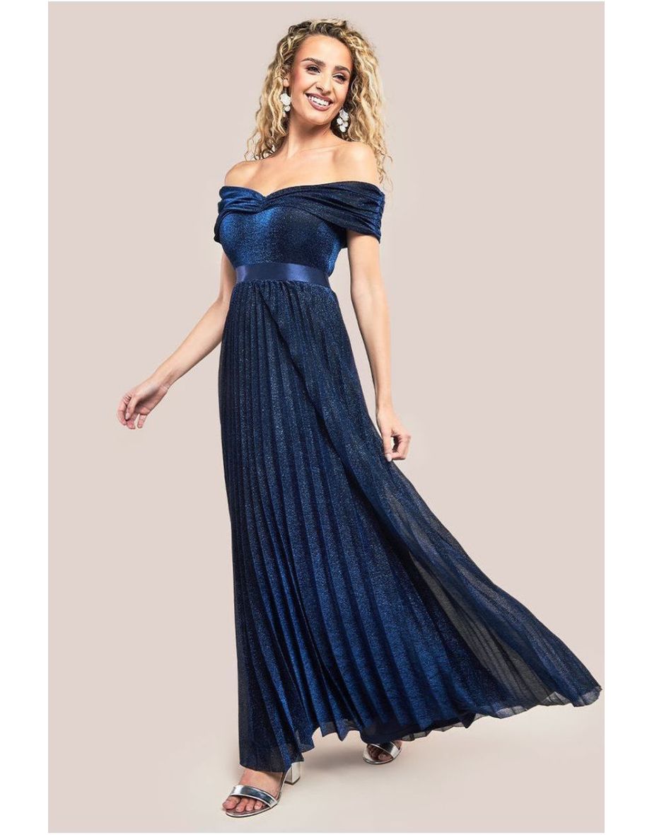 Goddiva Bardot Pleated Skirt Maxi - 4