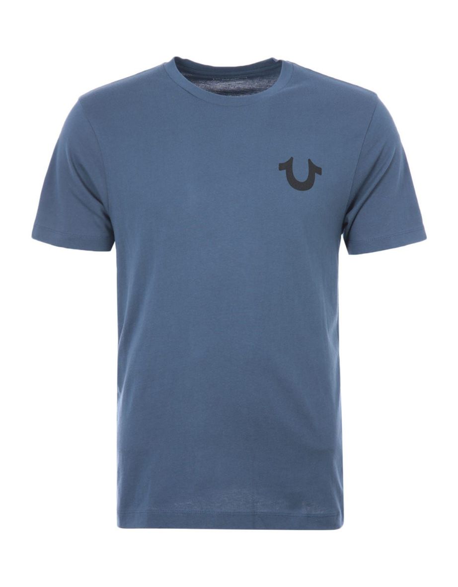 Men's True Religion Monotone Buddha Logo Crew Neck T-Shirt in Blue