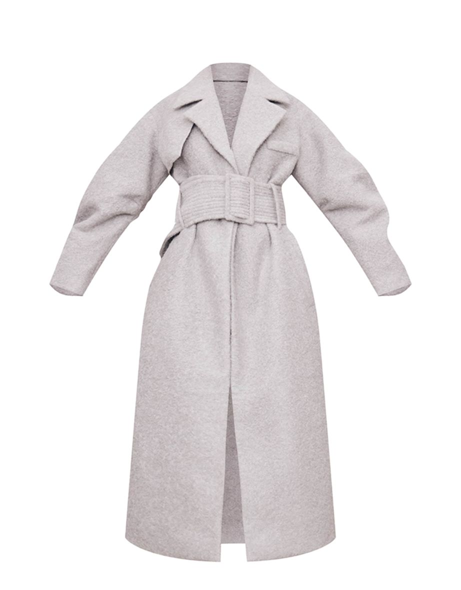Tall Charcoal Wool Look Belted Maxi Coat - 4