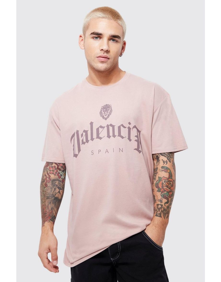 Oversized Valencia Graphic T-shirt - mink