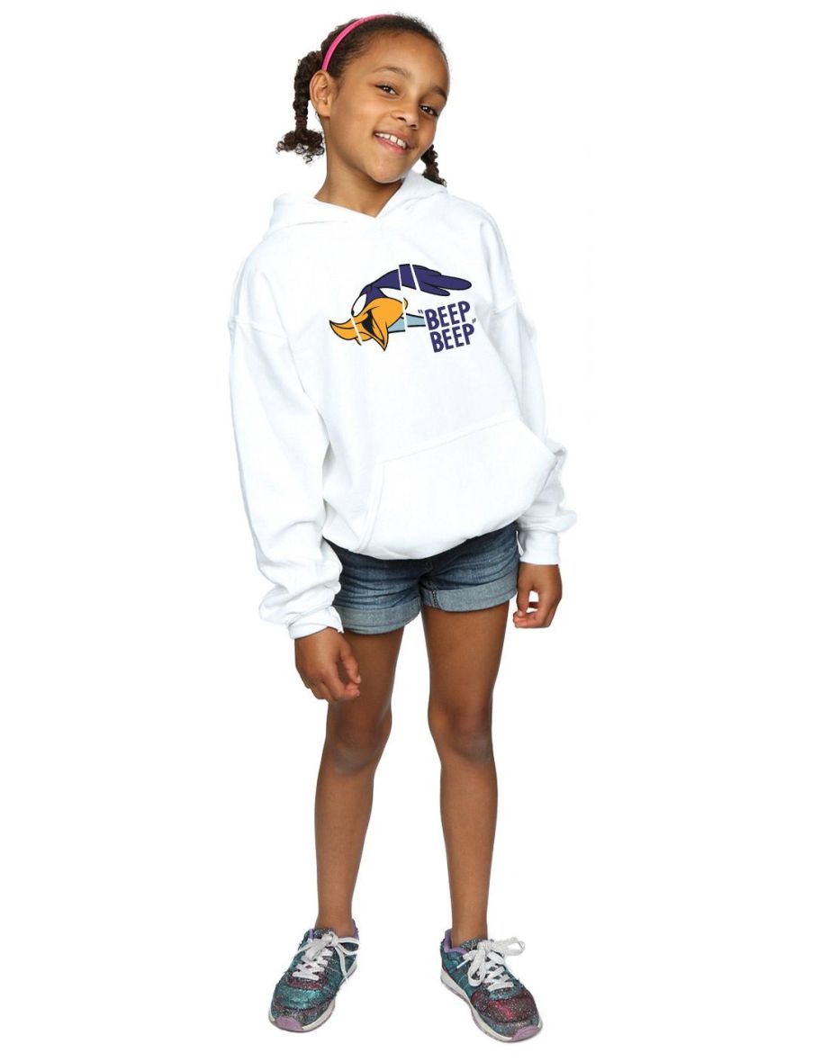 Looney Tunes Girls Road Runner Beep Beep Hoodie - White - 3