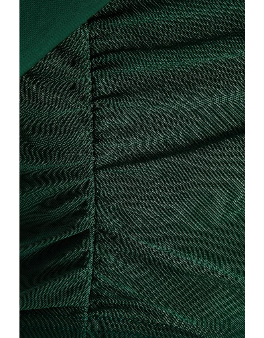 Curve Bottle Green Mesh Crop Top - 5