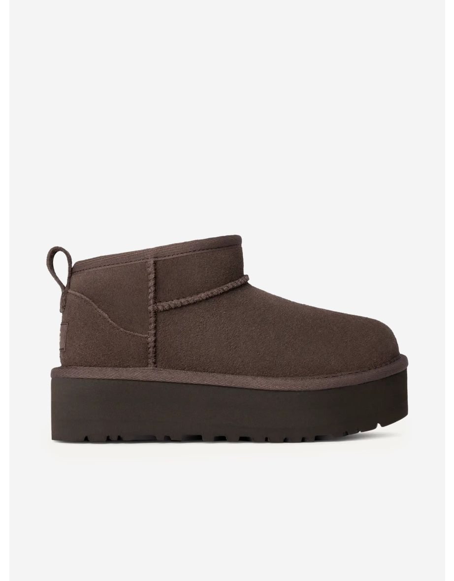 Girls Classic Ultra Mini Platform Boots in Brown
