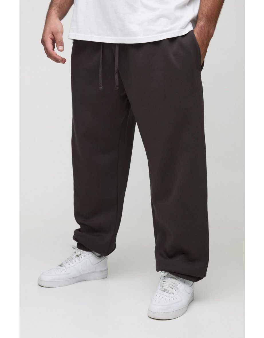 Plus 330GSM Basic Oversized Fit Jogger - chocolate