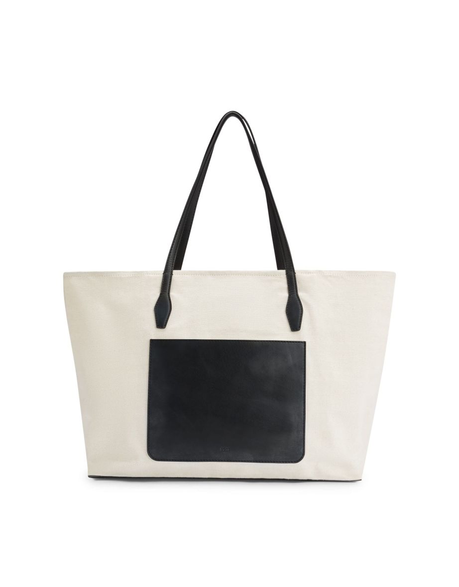 Accessories Hugo Boss NAOMI X BOSS Leather-Trimmed Shopper Bag in Cream - 4