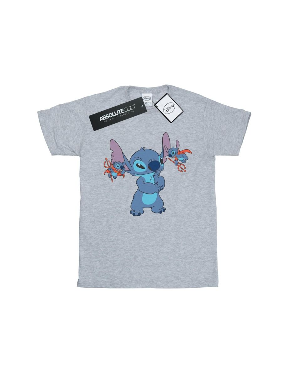 Disney Mens Lilo And Stitch Little Devils T-Shirt - Sports Grey