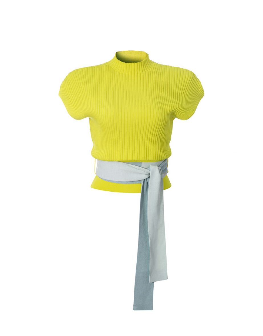 High collar belted top - 4
