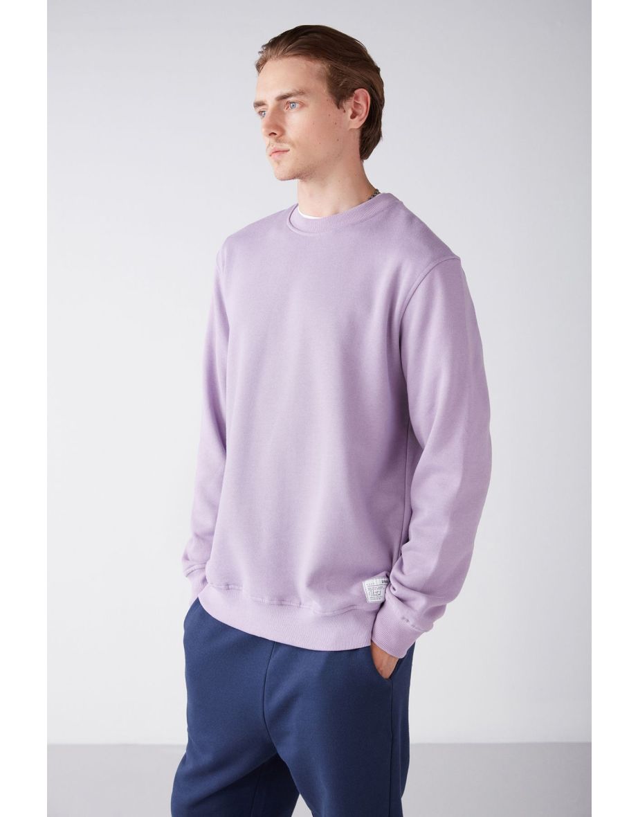 Travis Relaxed Regular Lilac Sweatshirt. - 5