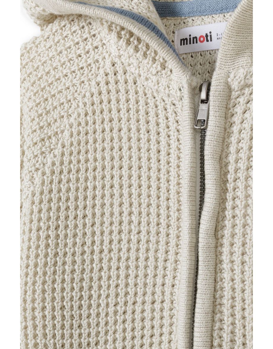 Boys Textured Knitted Zip Thru Cardigan - 2
