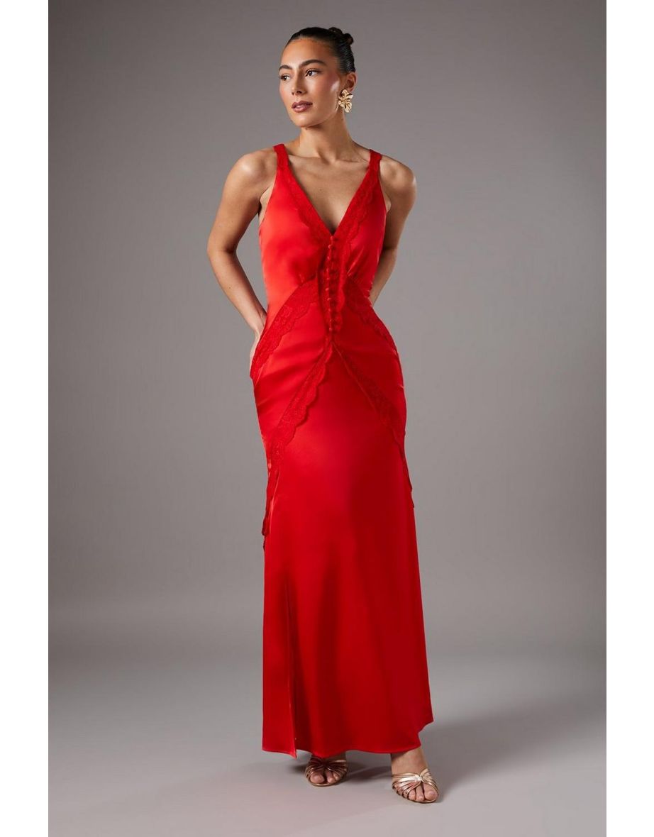 Lace Trim Maxi Dress