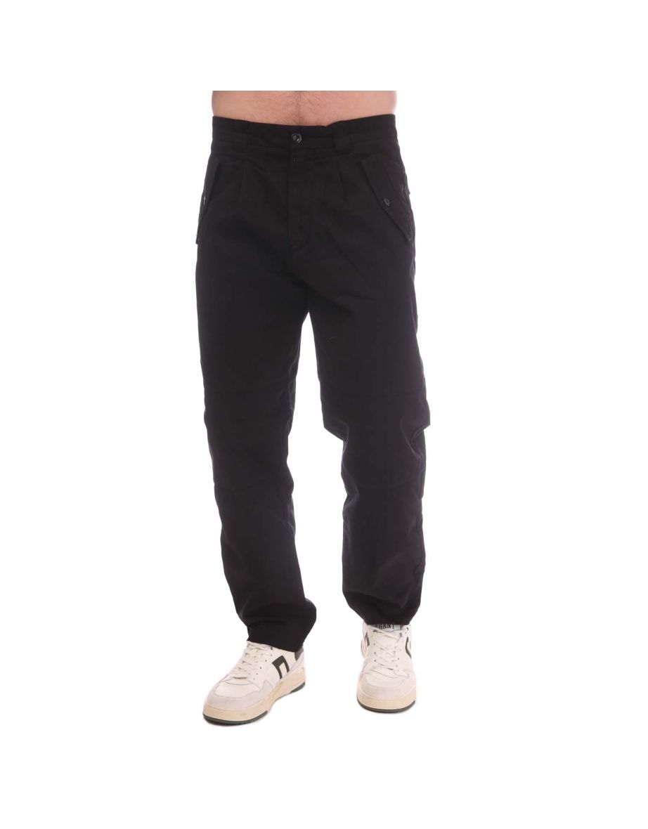 Men's C.P. Company Stretch Sateen Loose Pants in Black