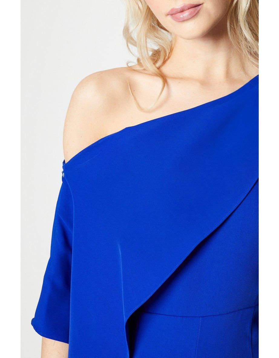 Drape One Shoulder Wide Leg Jumpsuit - 3