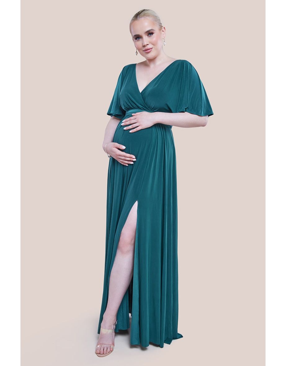 Maternity wrap dress maxi best sale