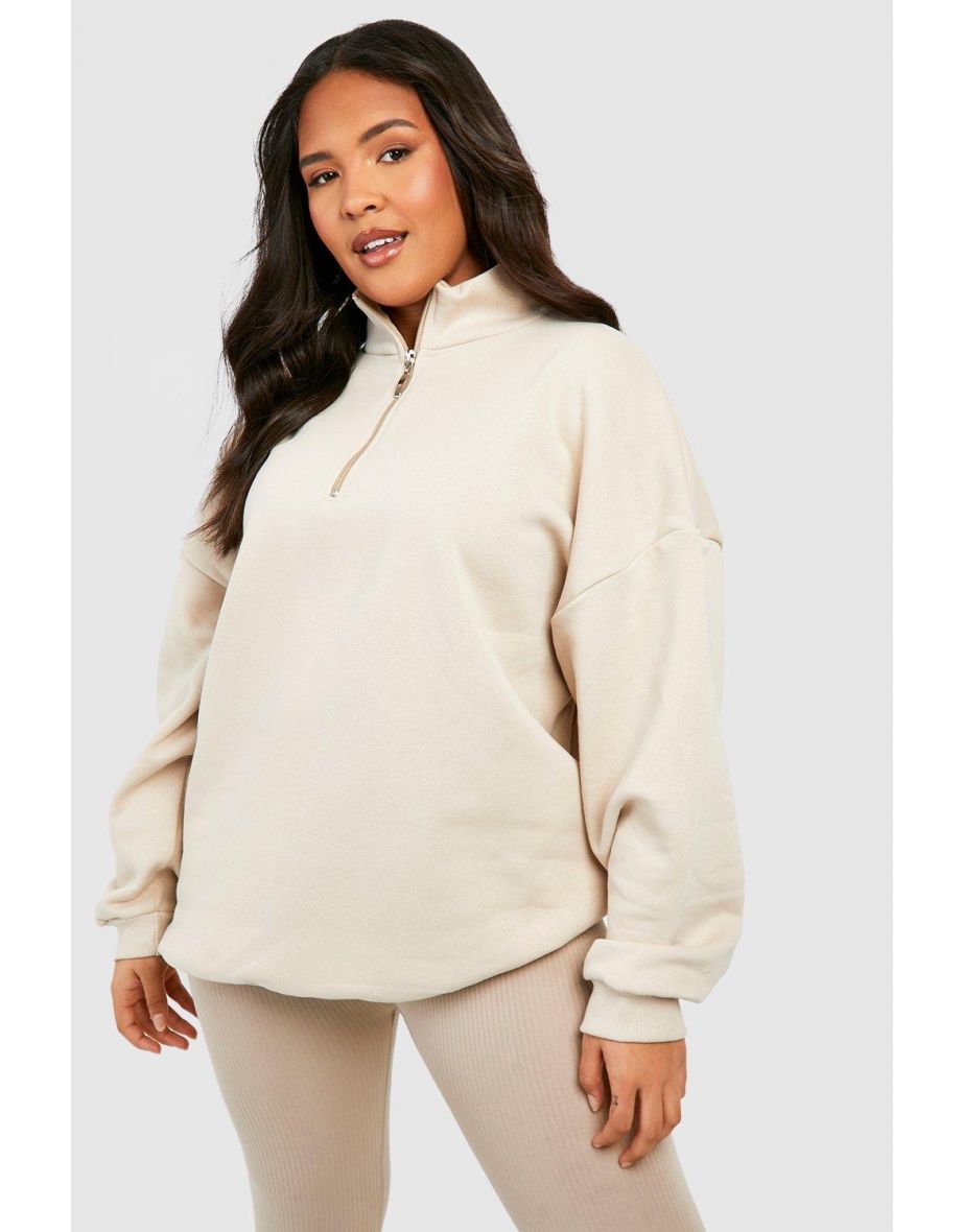 Plus size discount half zip sweatshirt