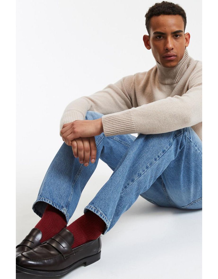 Wool/Cashmere Jumper/Sweater with Funnel Neck, Made in France