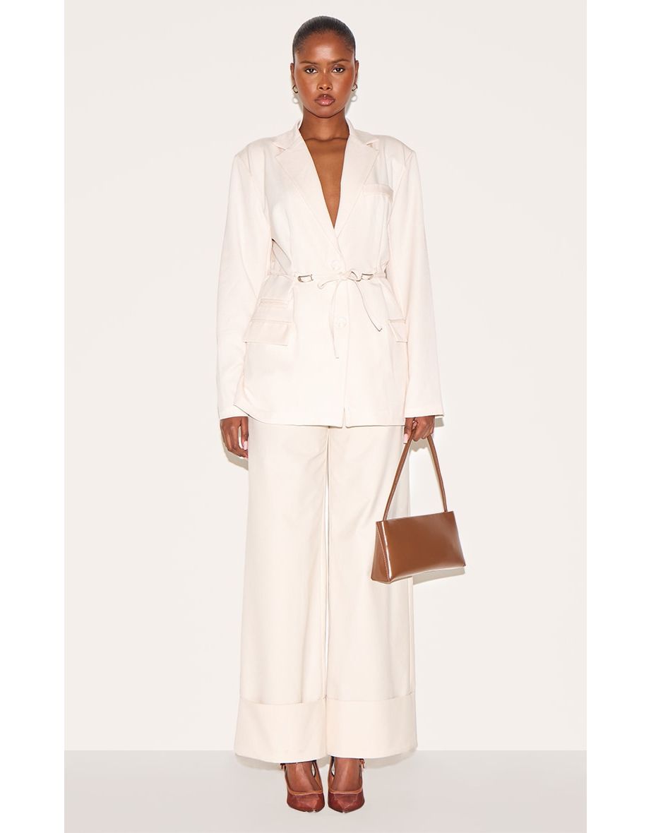 Ecru Belt Detail Blazer