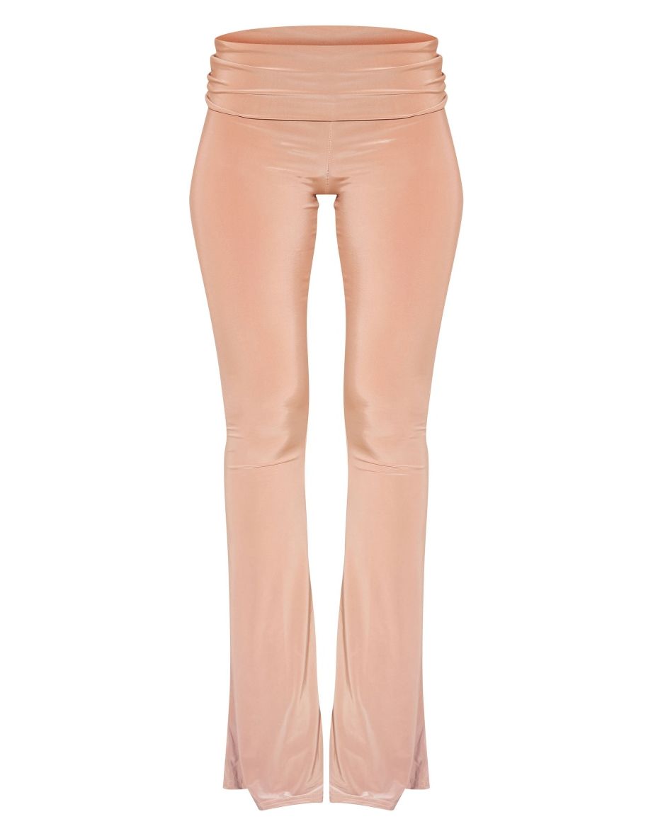 Stone Slinky Low Rise Flared Trousers - 4
