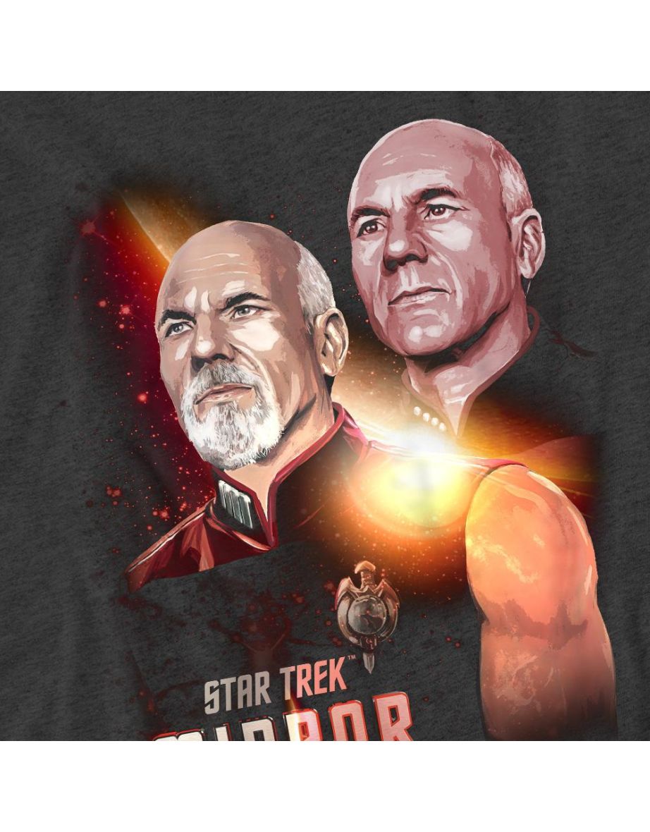 Star Trek Unisex Adult Mirror Jean-Luc Picard T-Shirt - Charcoal - 3