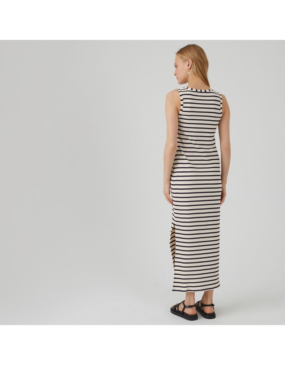 Striped Bodycon Tank Dress - 3