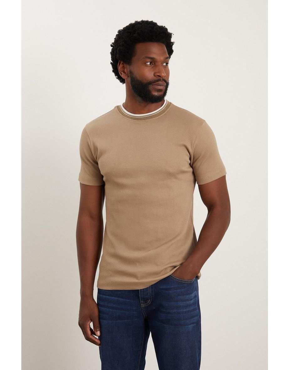 Muscle Fit Tipped Popcorn T-shirt
