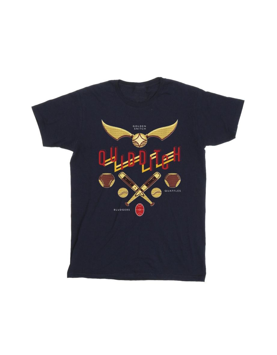 Harry Potter Boys Quidditch Golden Snitch T-Shirt - Navy Blue