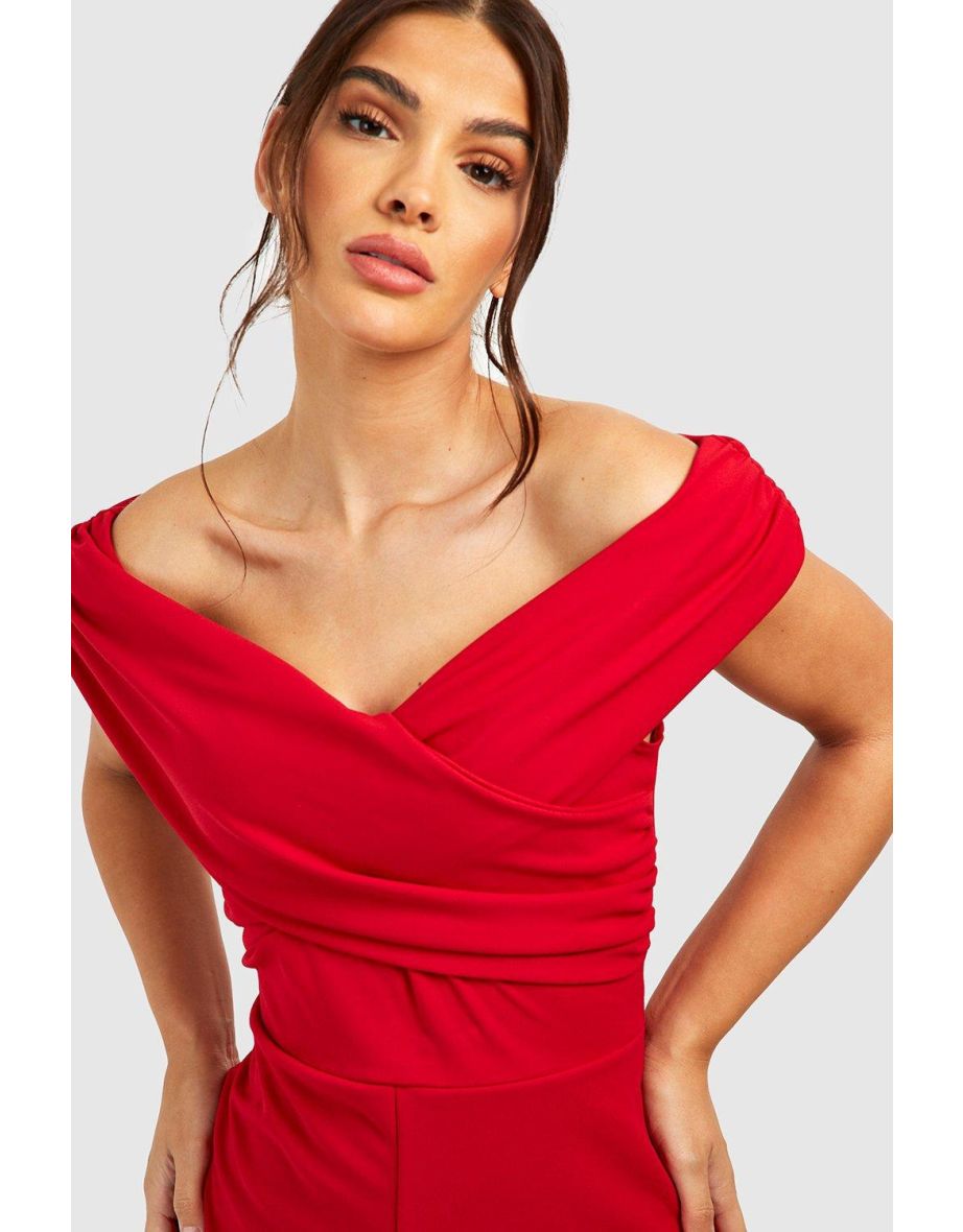 Cross Front Playsuit - red - 3