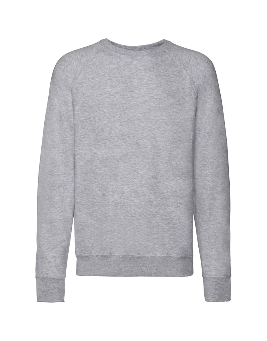 Fruit Of The Loom Mens Lightweight Raglan Sweatshirt (240 GSM) - Heather Grey - 1