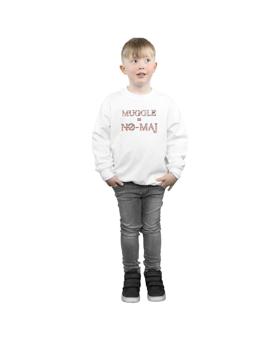 Fantastic Beasts Boys No Muggle No Maj Sweatshirt - White - 3