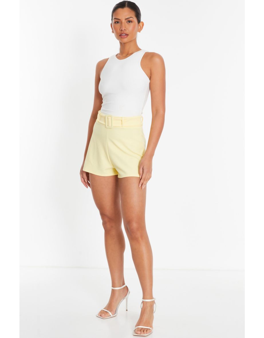 Lemon High Waisted Belted Shorts