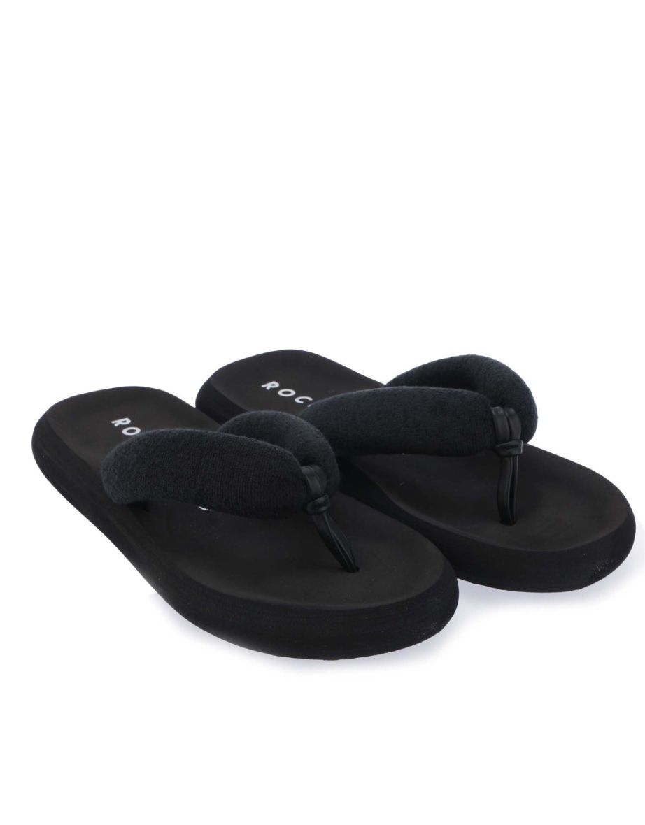Women's Rocket Dog Sunset Puff Flip Flops in Black