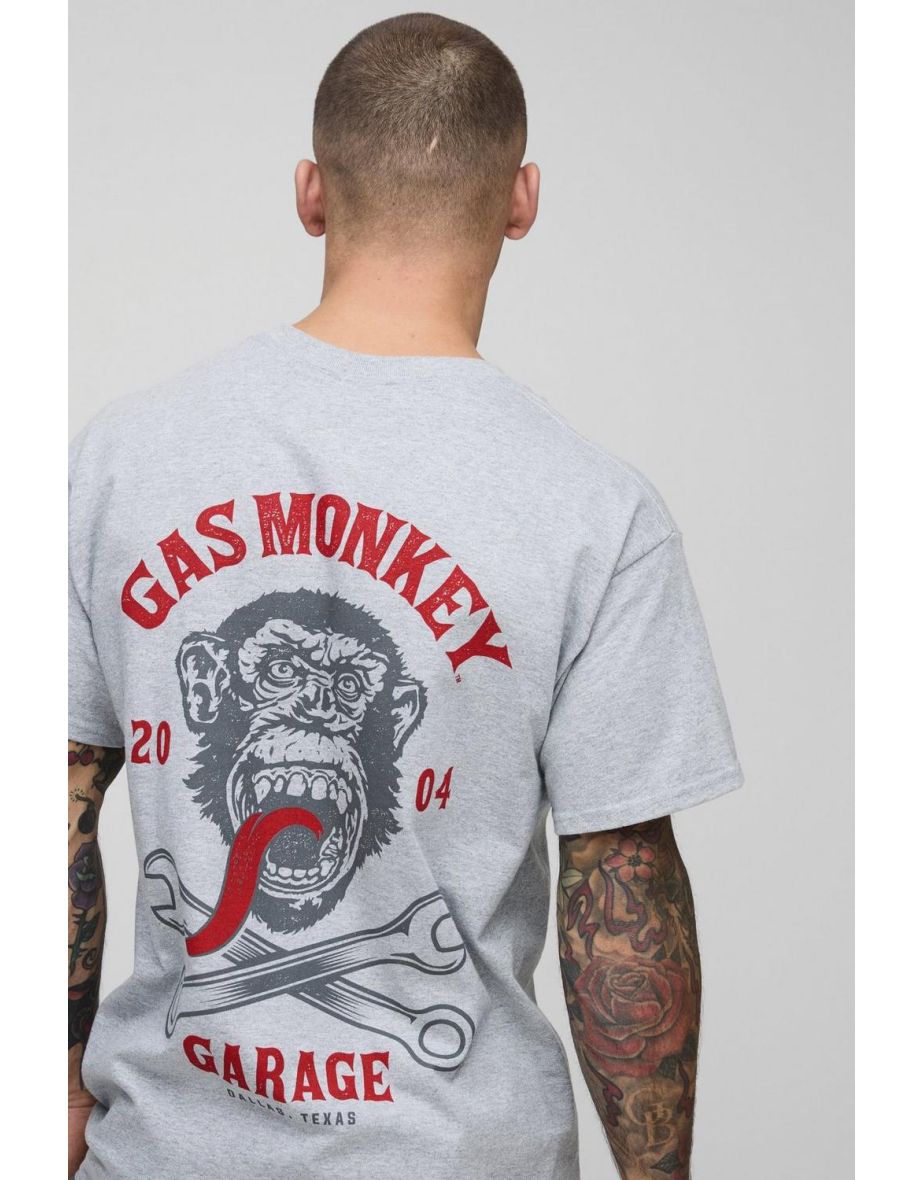 Grey Regular Fit Gas Monkey Garage License Printed T-Shirt - grey - 2