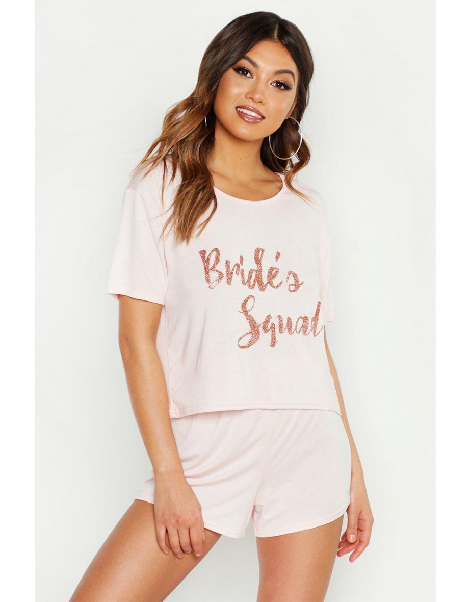 Brides Squad T-Shirt & Short Set - rose gold