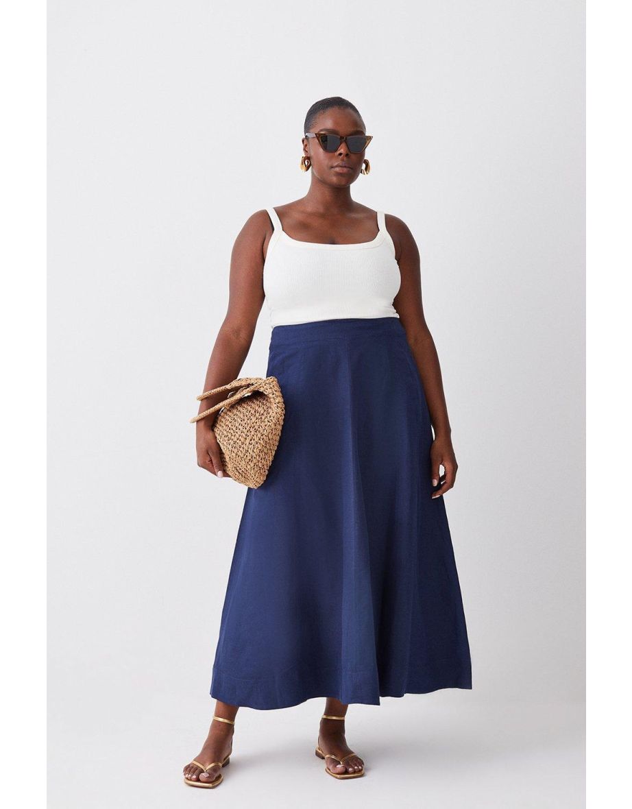 Pleated maxi skirt linen sale