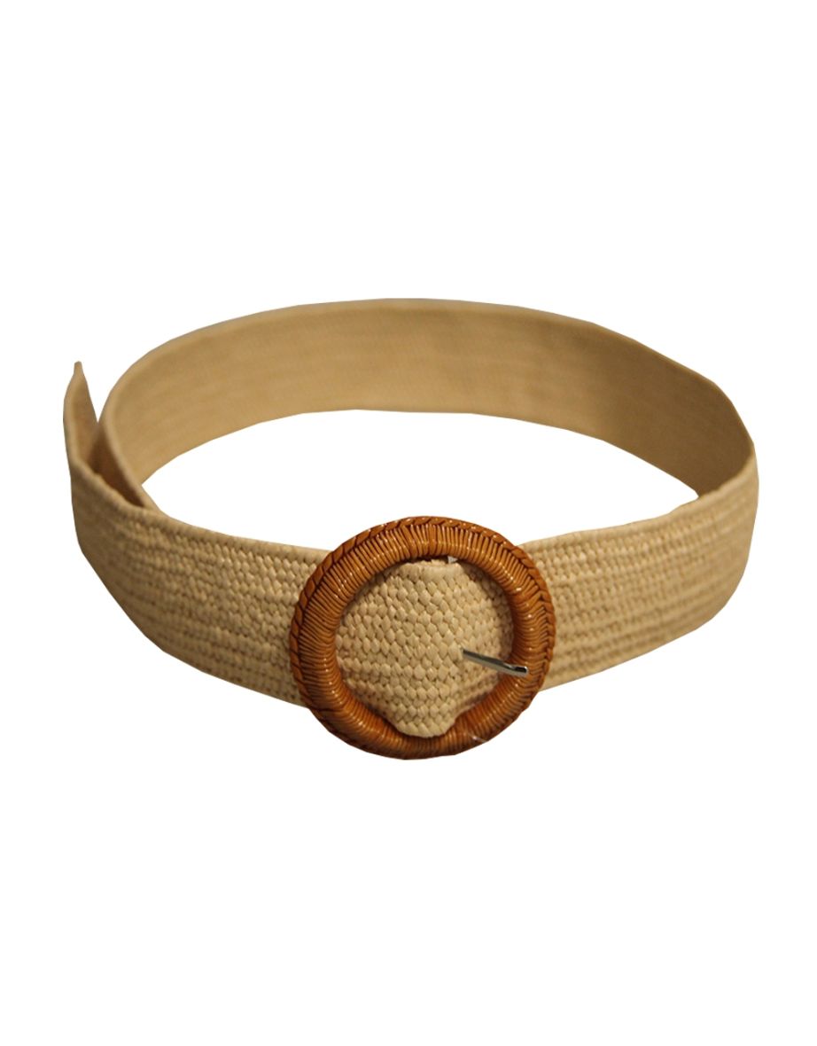 Solis Womens/Ladies Rattan Stretch Belt - Natural