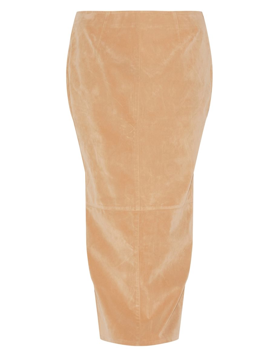 Plus Stone Faux Suede Low Maxi Skirt - 4