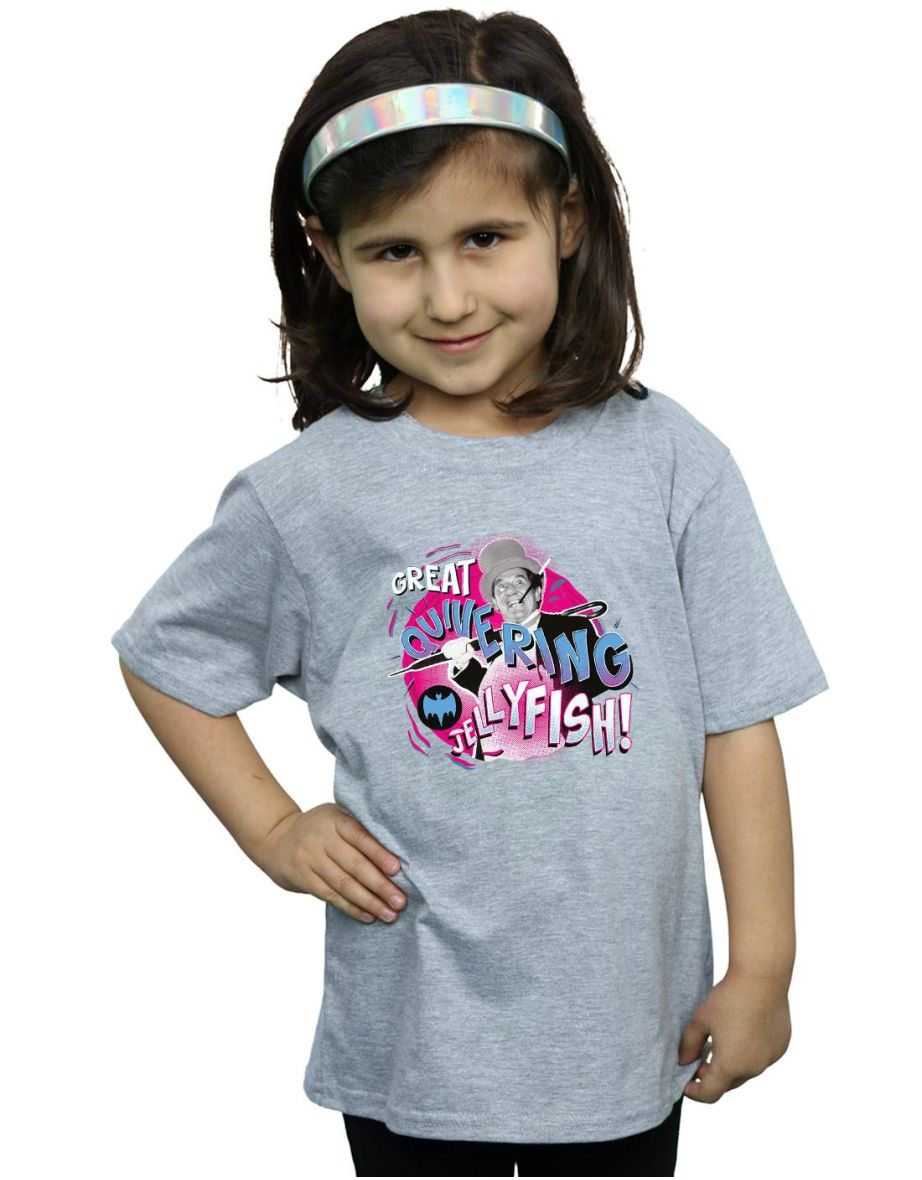 DC Comics Girls Batman TV Series The Penguin Jellyfish Cotton T-Shirt - Sports Grey