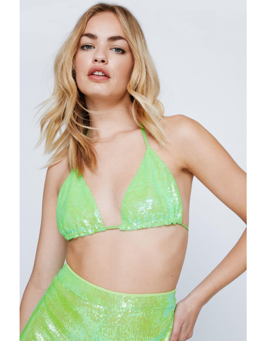 Strappy Sequin Bralette Co-ord