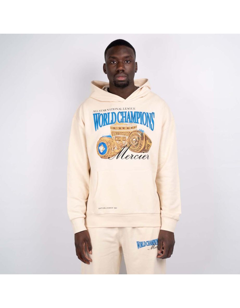 Shop Men s Mercier Champions Ring Hoodie in Cream Online in Qatar VogaCloset