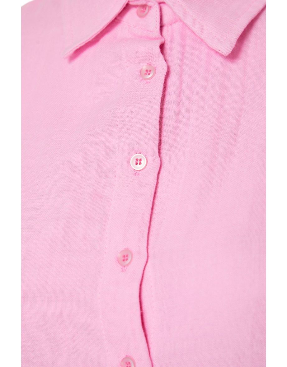 Pink*St Plain Woven 100% Cotton Shirt - 8