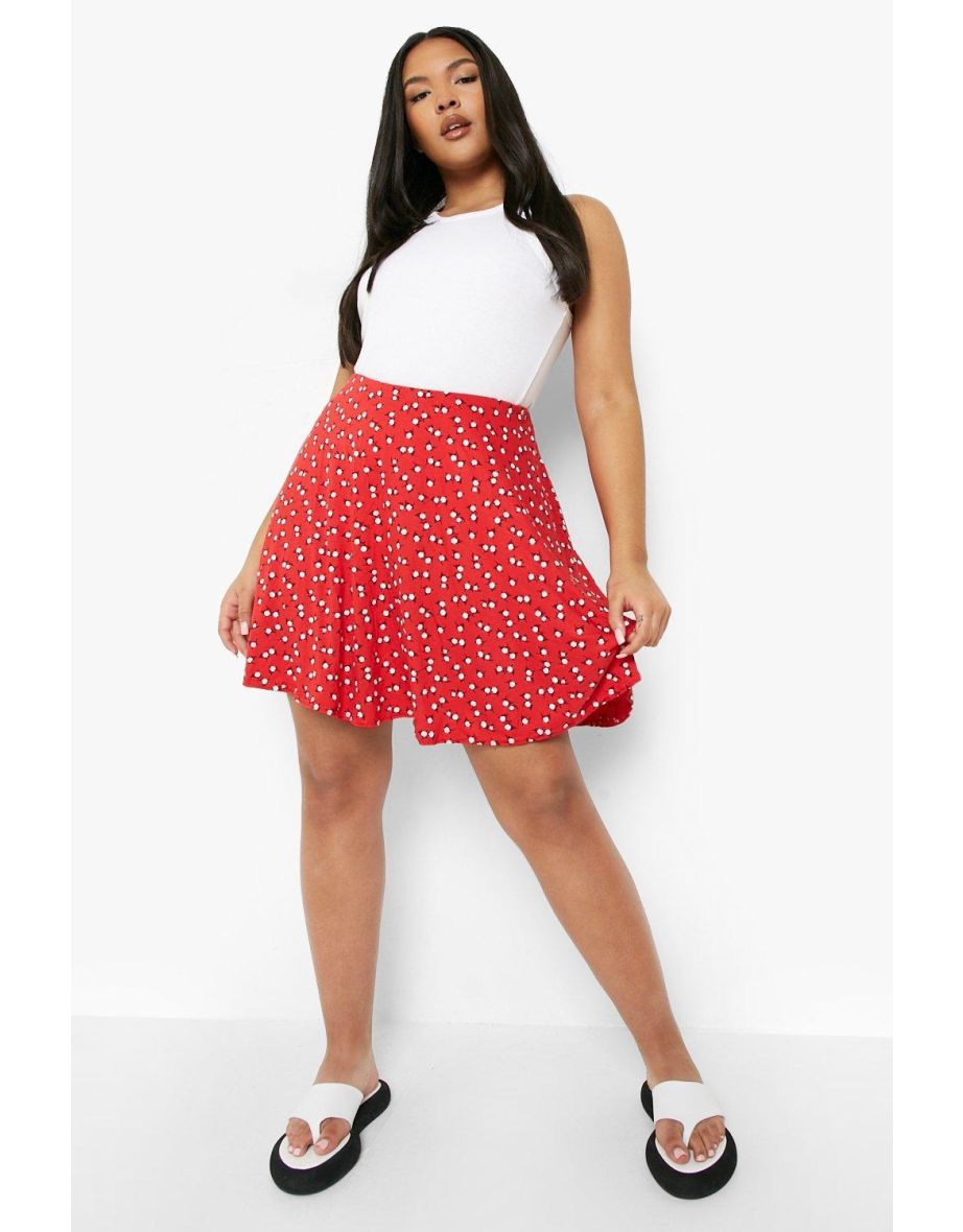 Plus size red skater skirt best sale