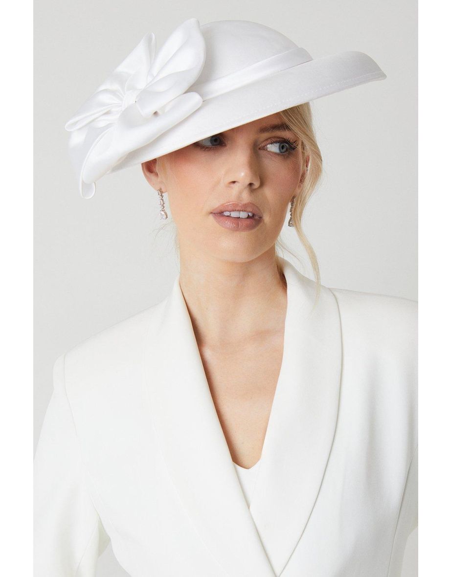 Satin Bow Bridal Hat