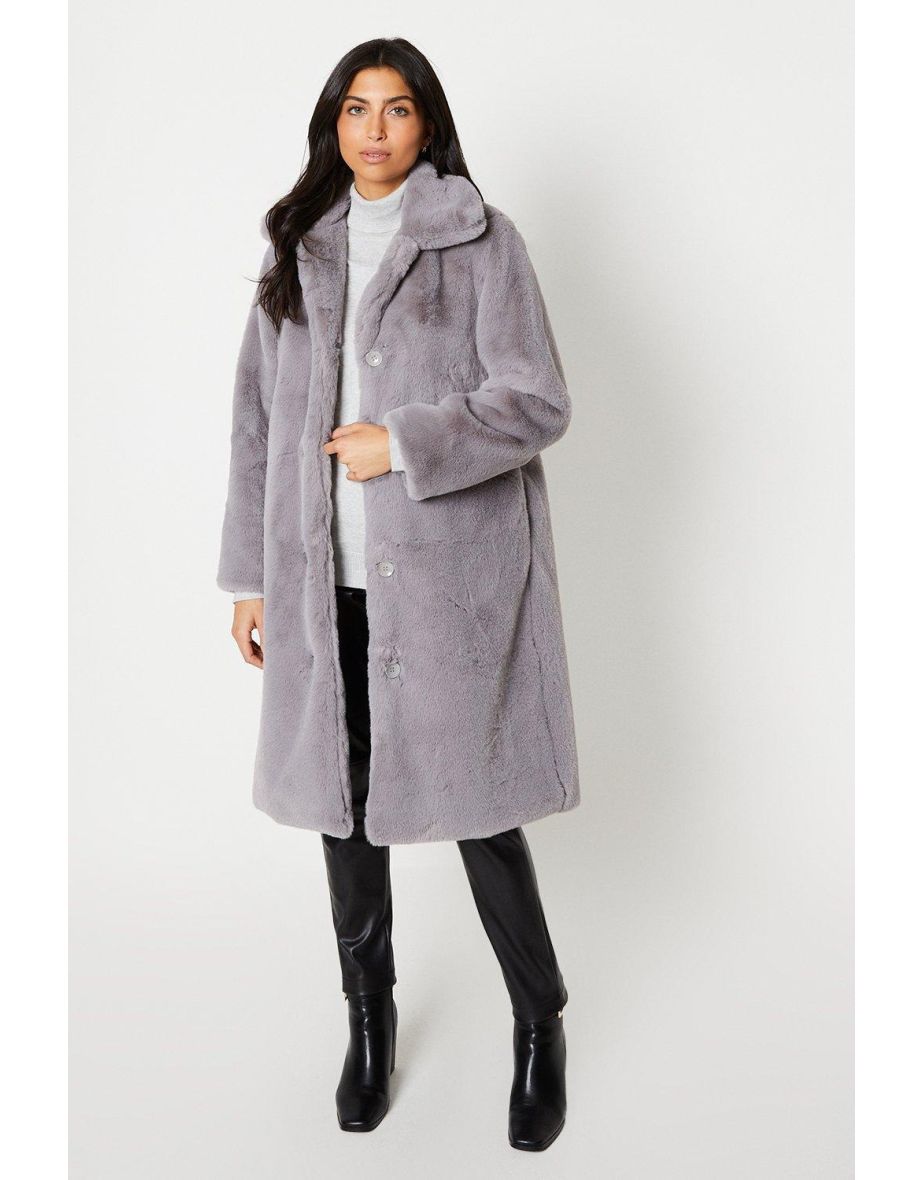 Wallis grey 2024 fur coat