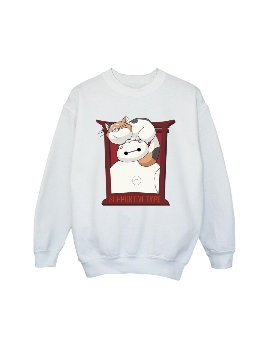 Disney Girls Big Hero 6 Baymax Frame Support Sweatshirt - White