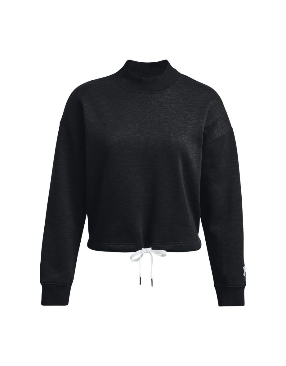 Women's Under Armour UA Essential Fleece Script Sweatshirt in Black